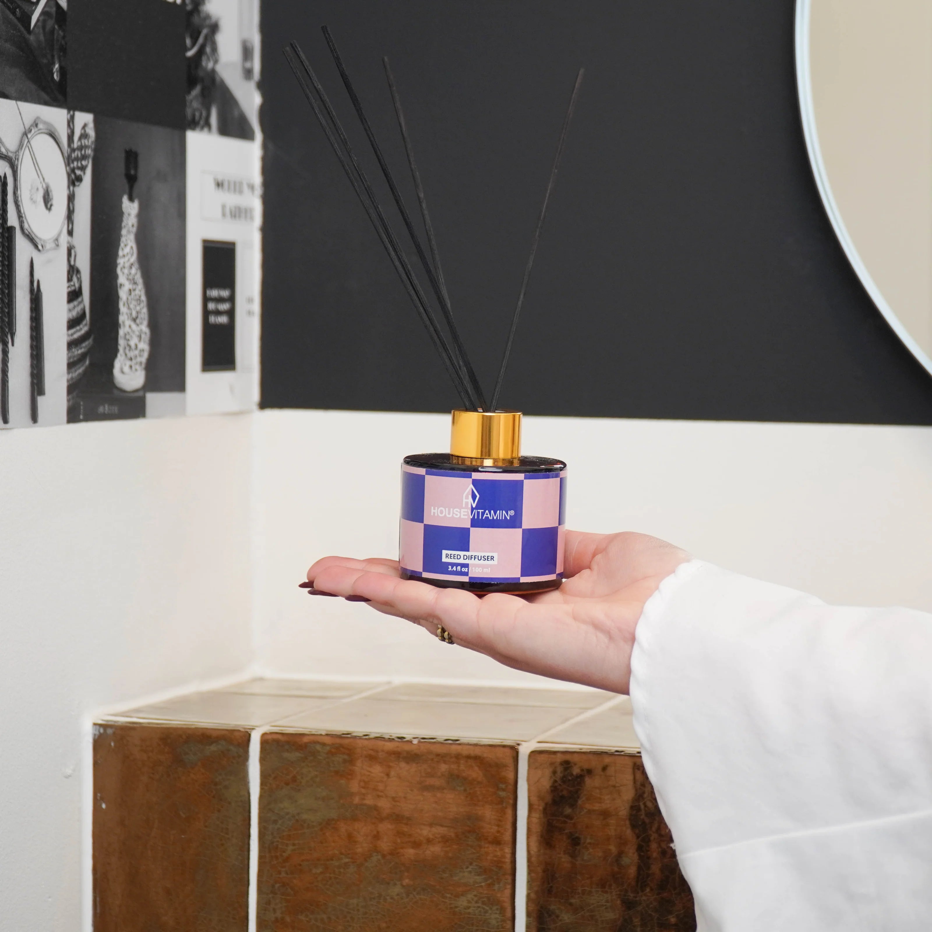 Housevitamin Reed Diffuser - Geurstokjes - Citroen / Bergamot / Basilicum - 100ml