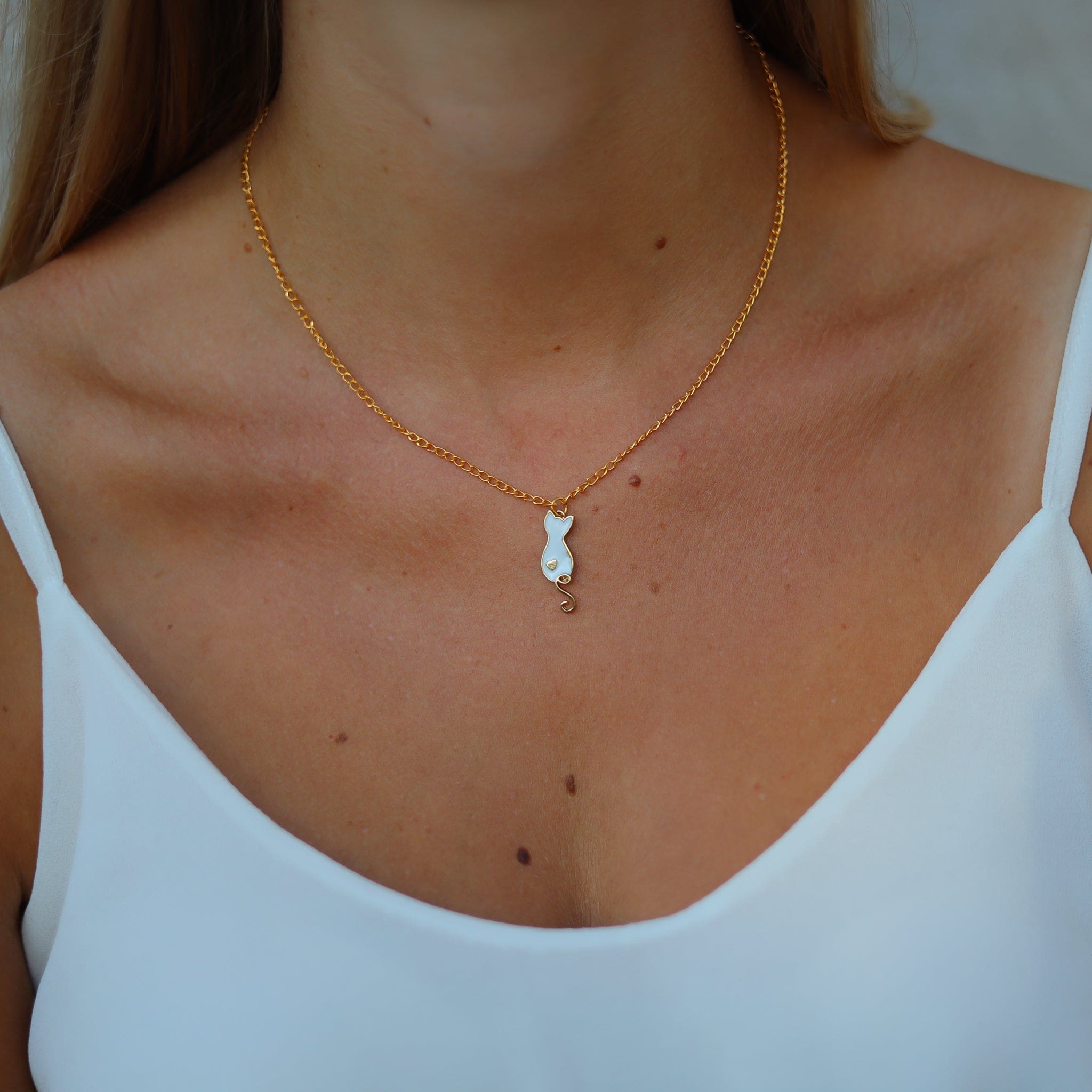 Gouden ketting met kat