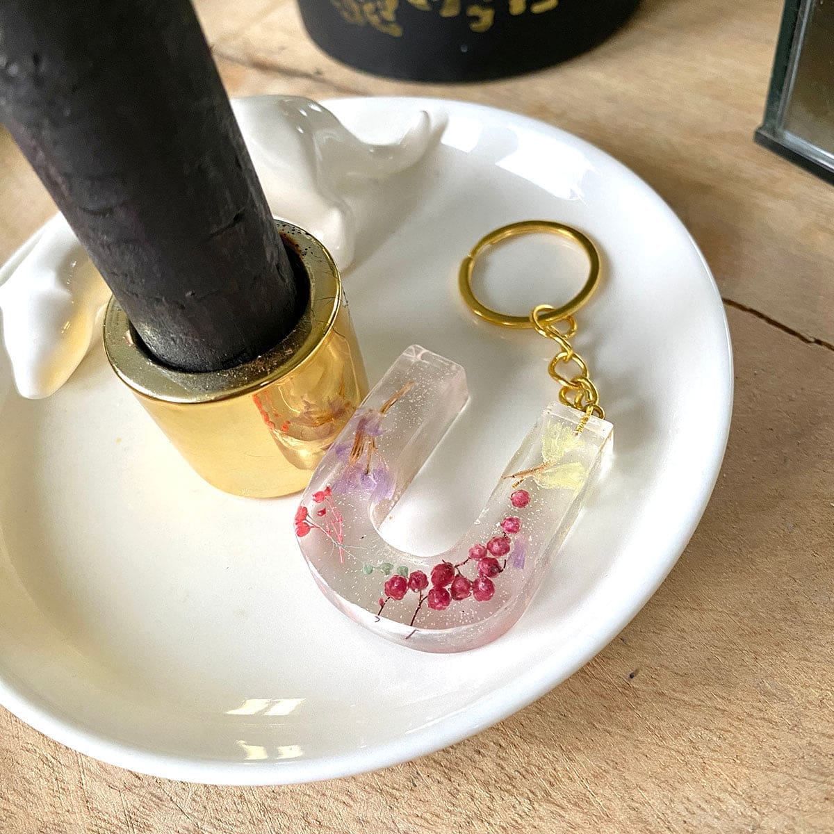 Flower alfabet sleutelhanger