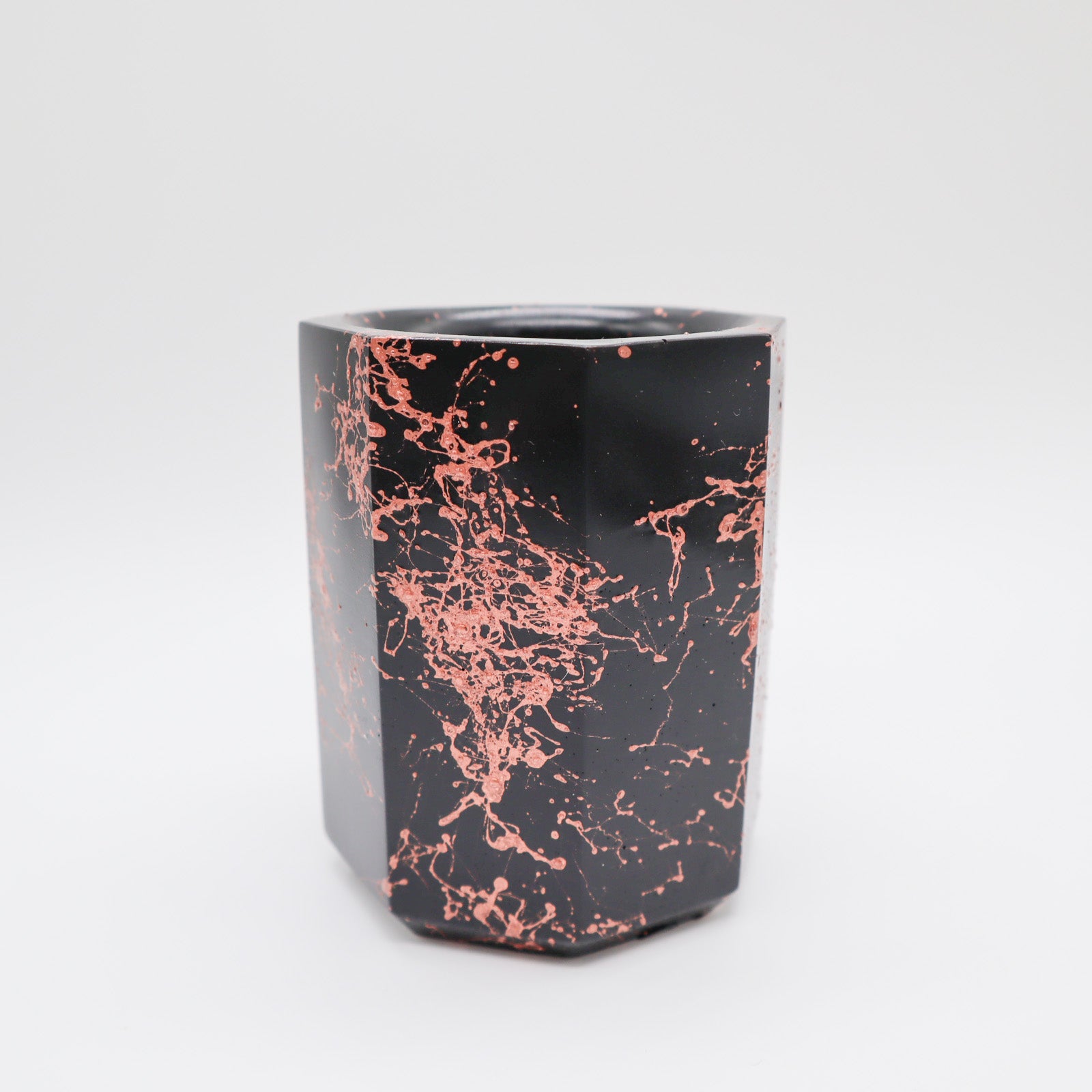 Tandenborstel bekertje zwart marmer look