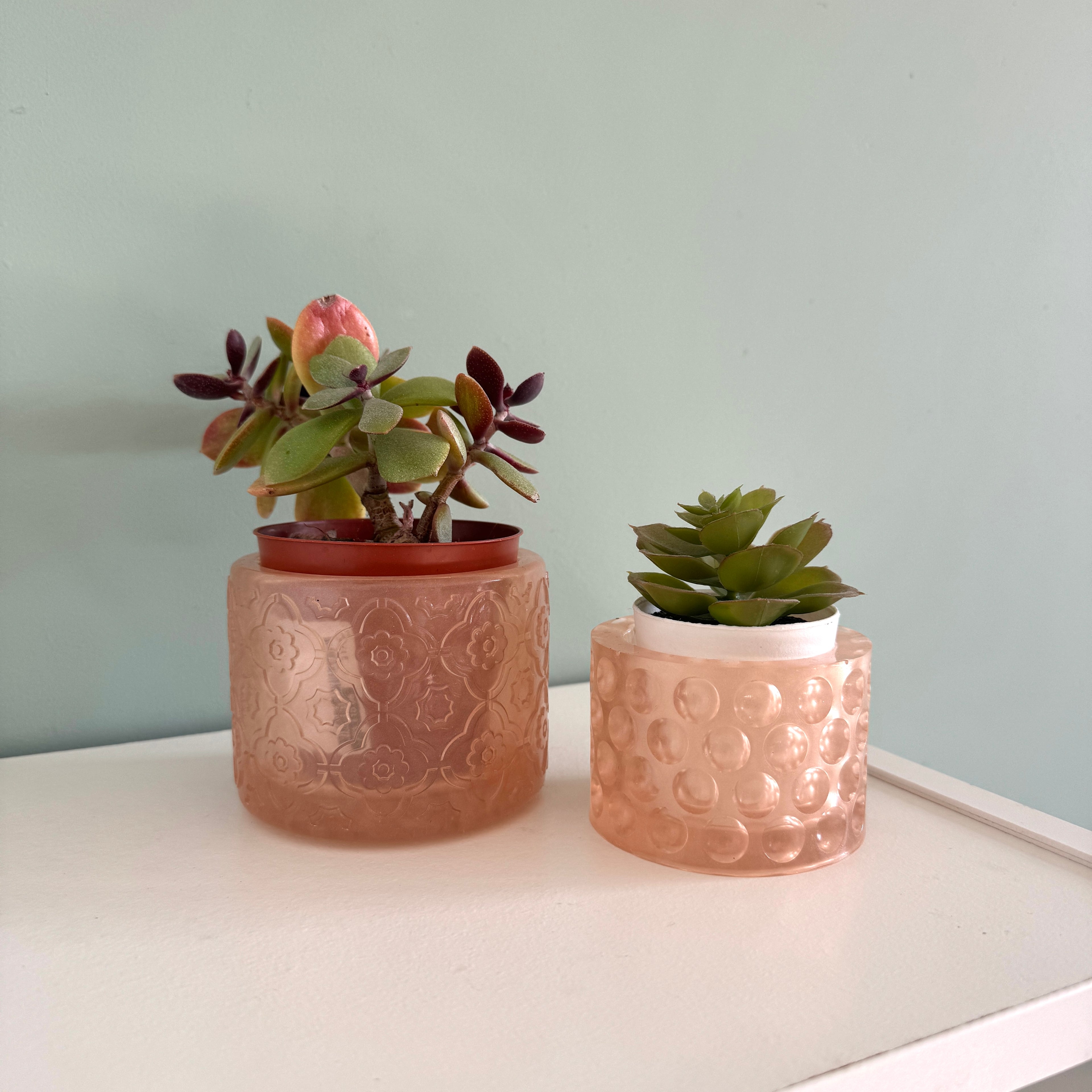 Bloempot groot champagne kleur