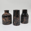Drie decoratie vaasjes zwart marmer look