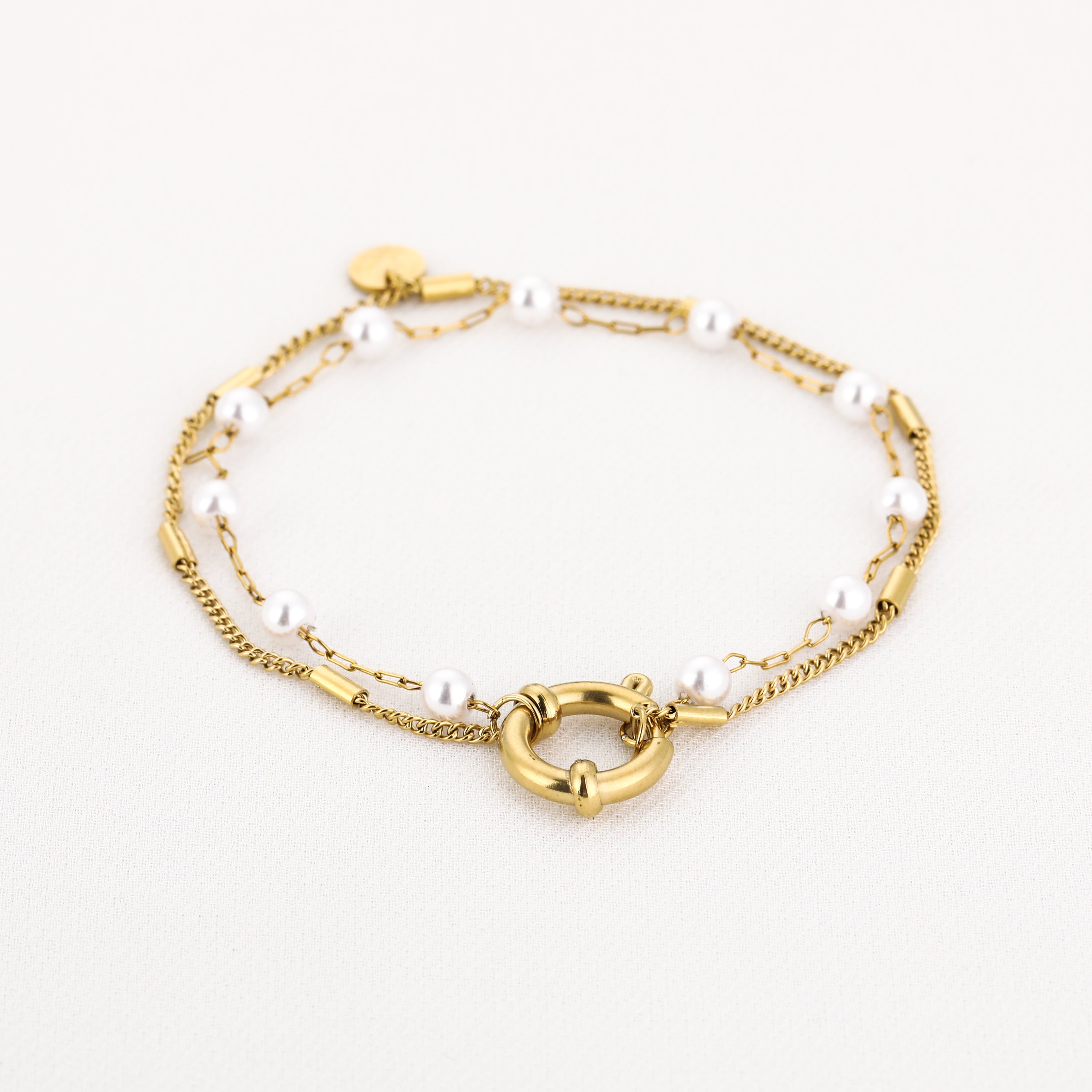 Dubbele armband met parels