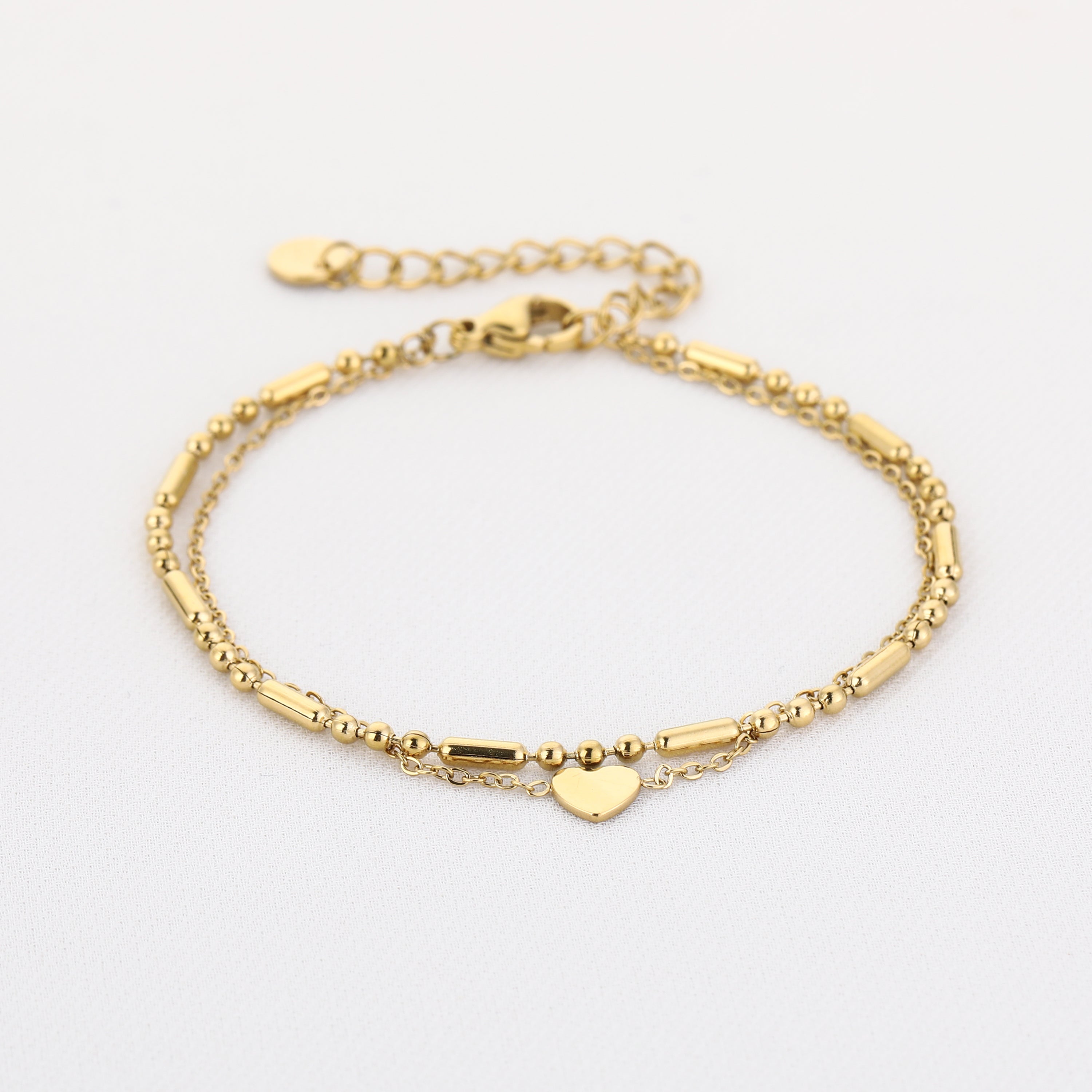 Dubbele armband met hartje
