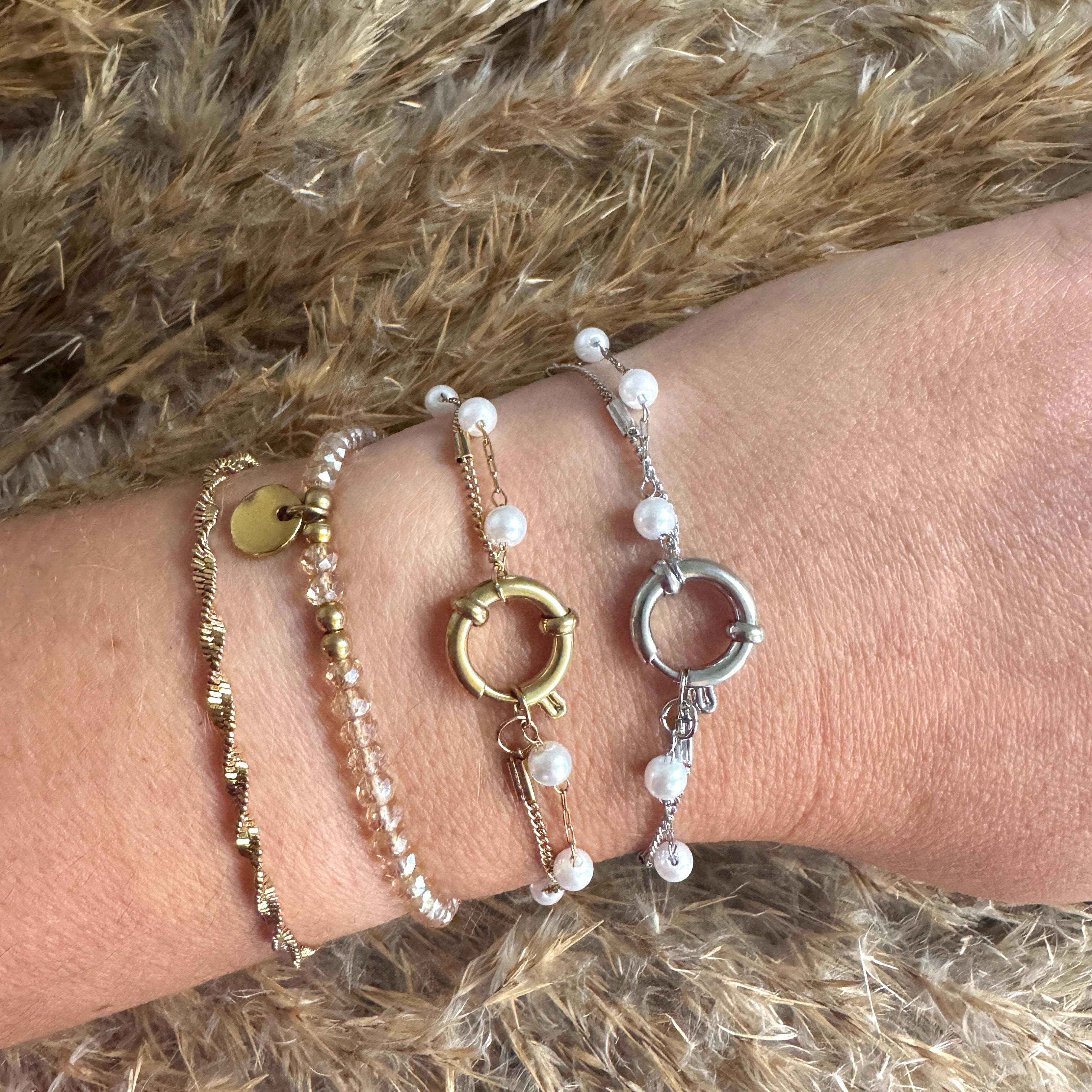 Dubbele armband met parels