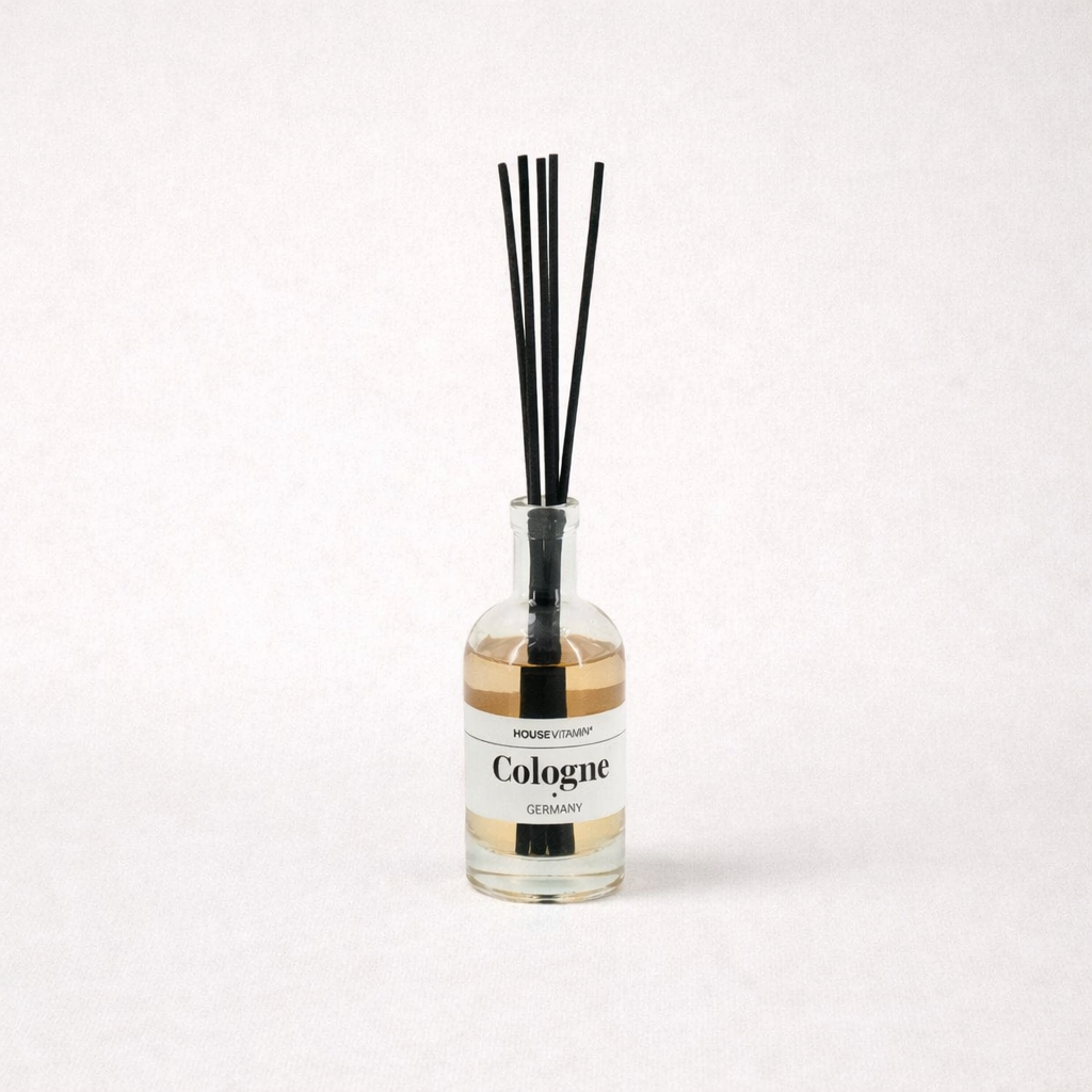 Housevitamin Geurstokjes - Cologne - Glas - Mediterrane Bloemen - 100 ml