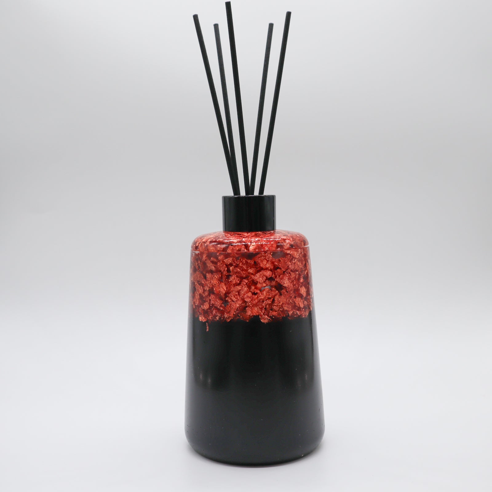 Geurstokjes houder rond met vlokken