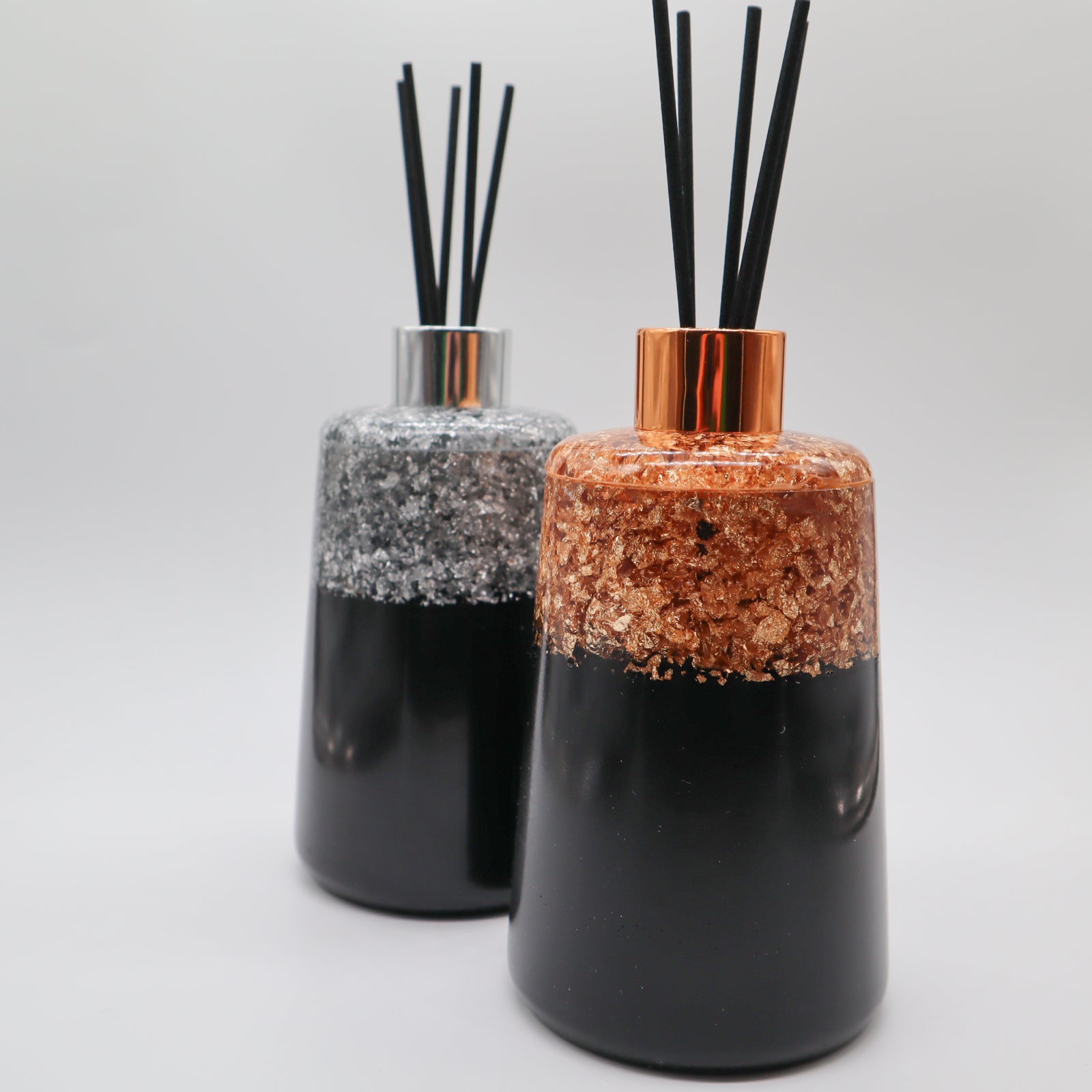 Geurstokjes houder rond met vlokken