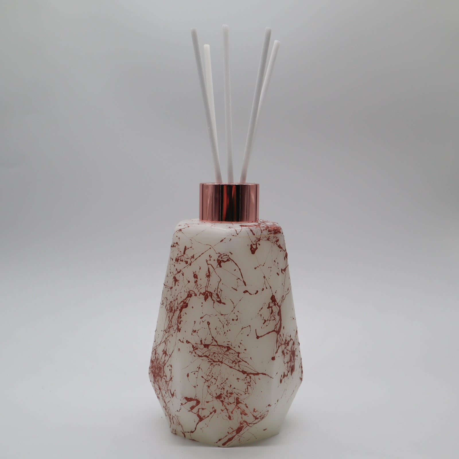 Geurstokjes houder zes-kant wit marmer look