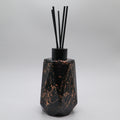 Geurstokjes houder zes-kant zwart marmer look