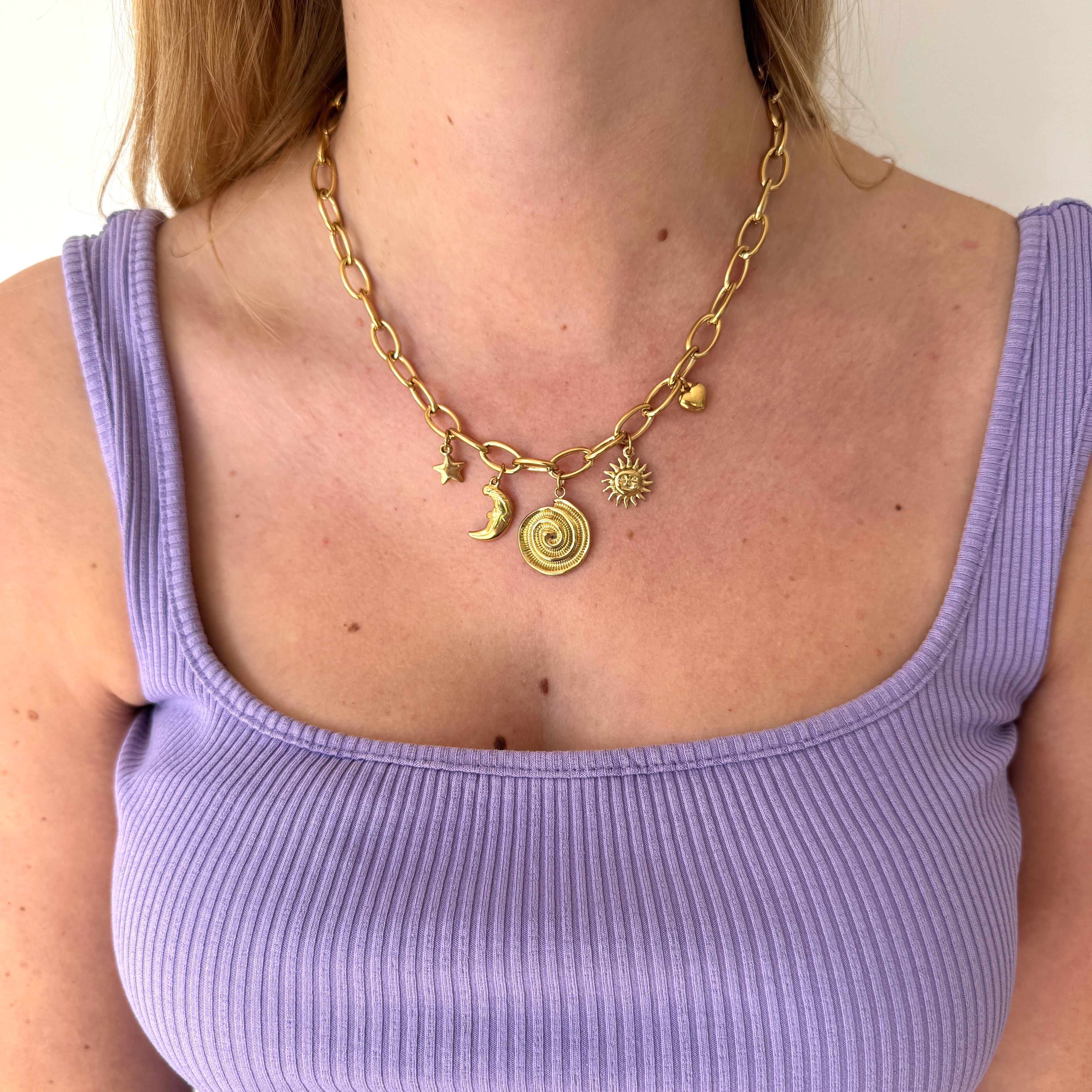 Bedel ketting met grove bedels