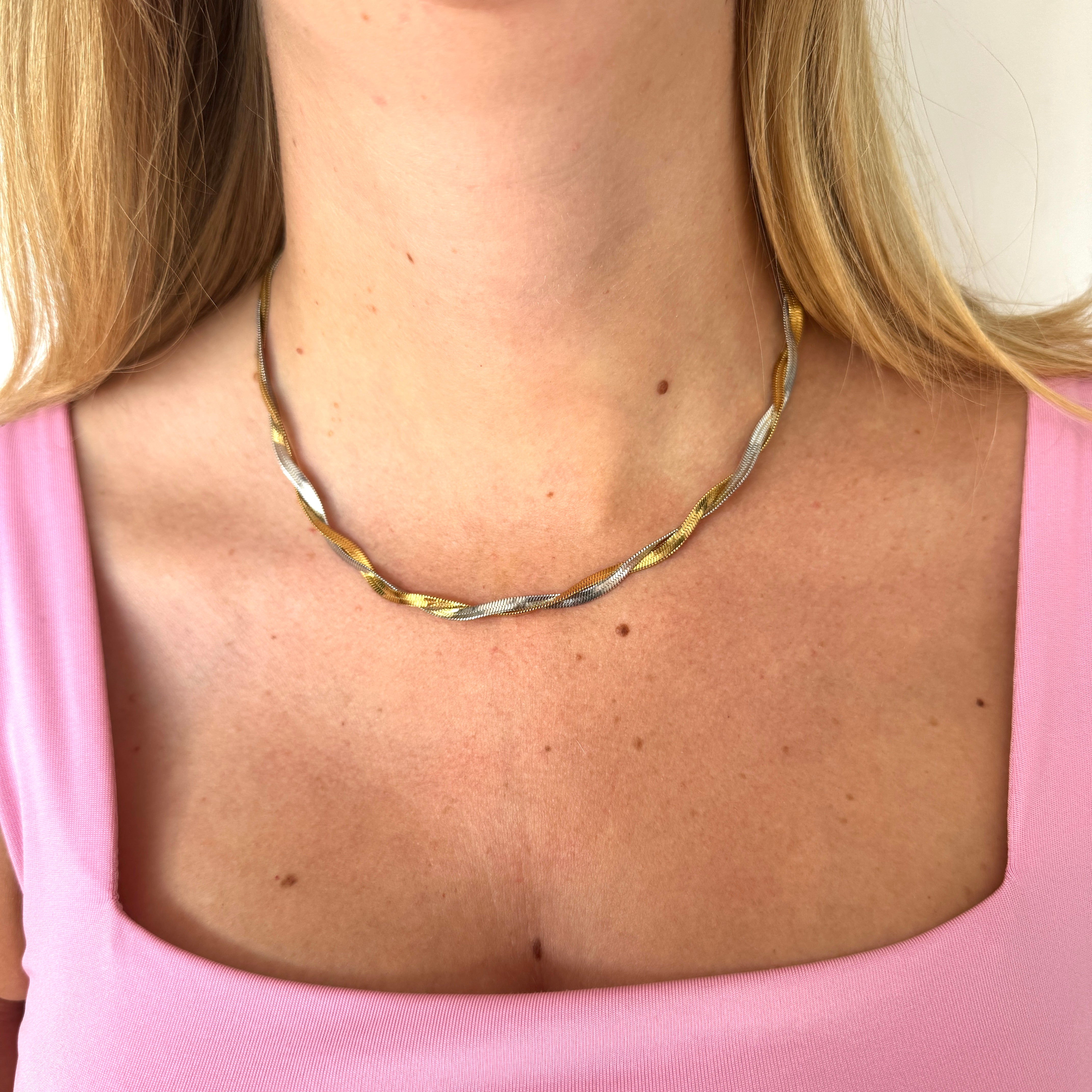Zilver/goud ketting