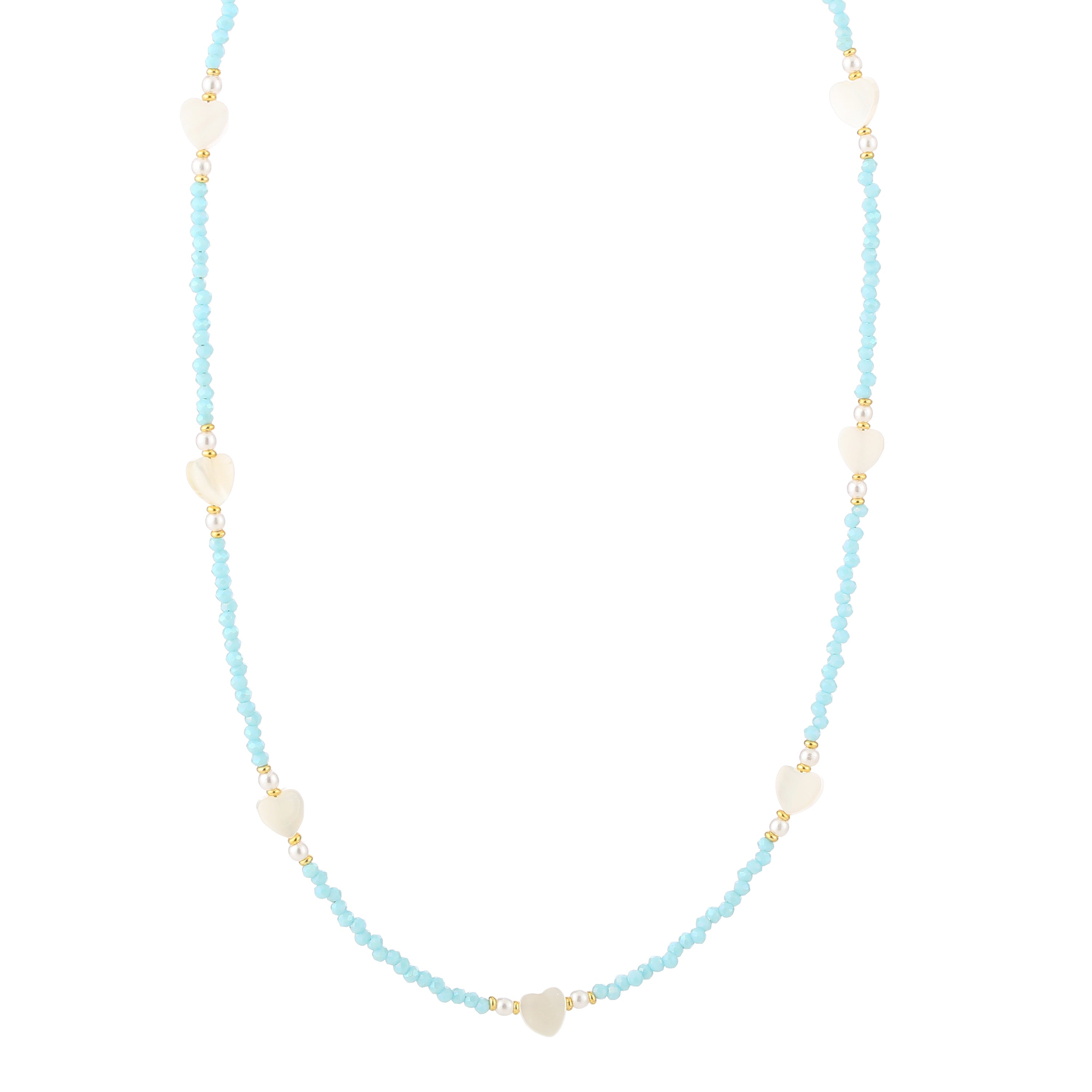 Kralen ketting met hartjes