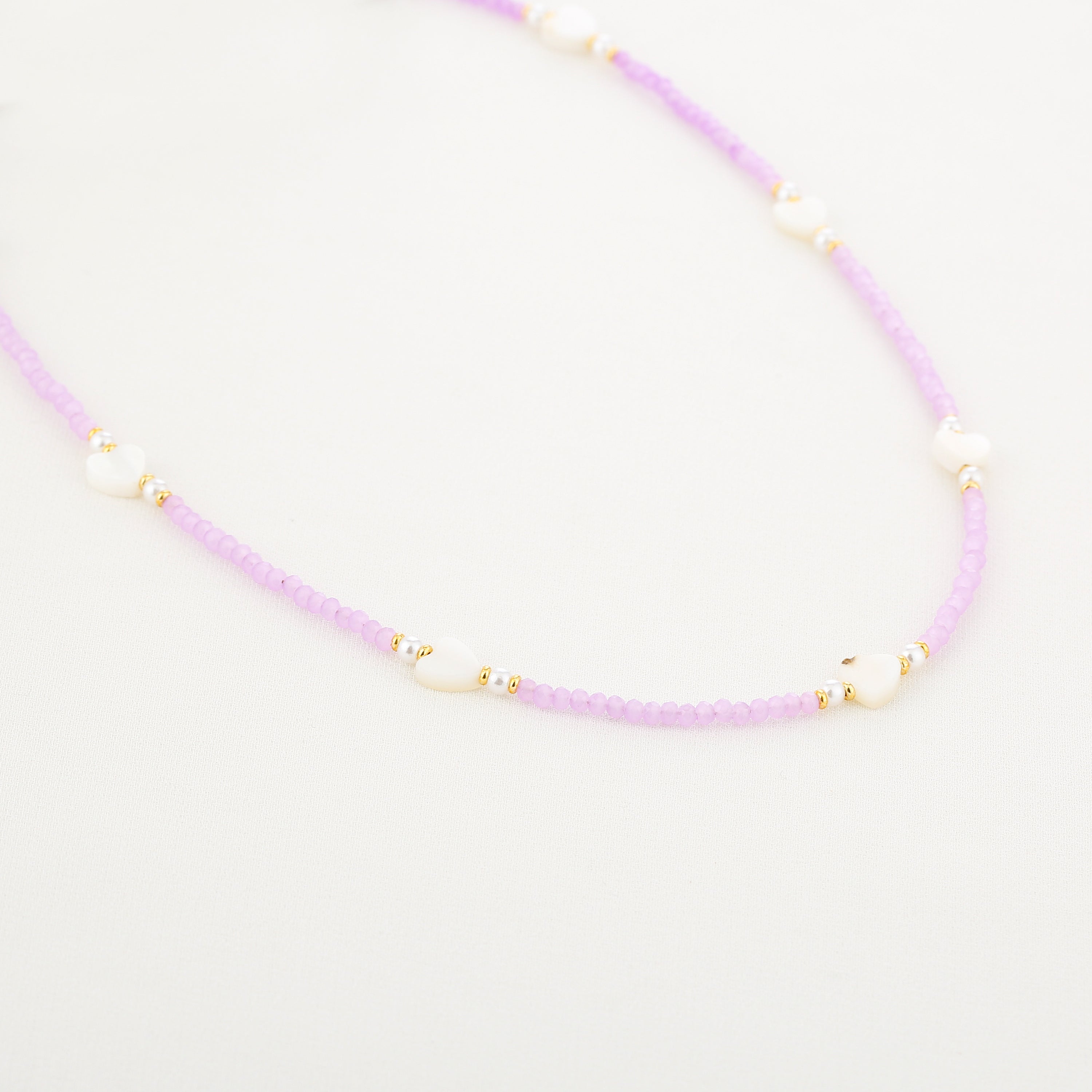 Kralen ketting met hartjes