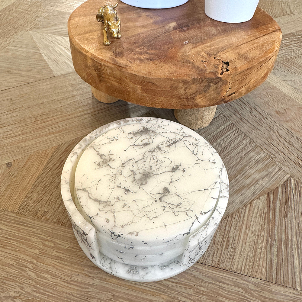 Marmer look wit onderzetters