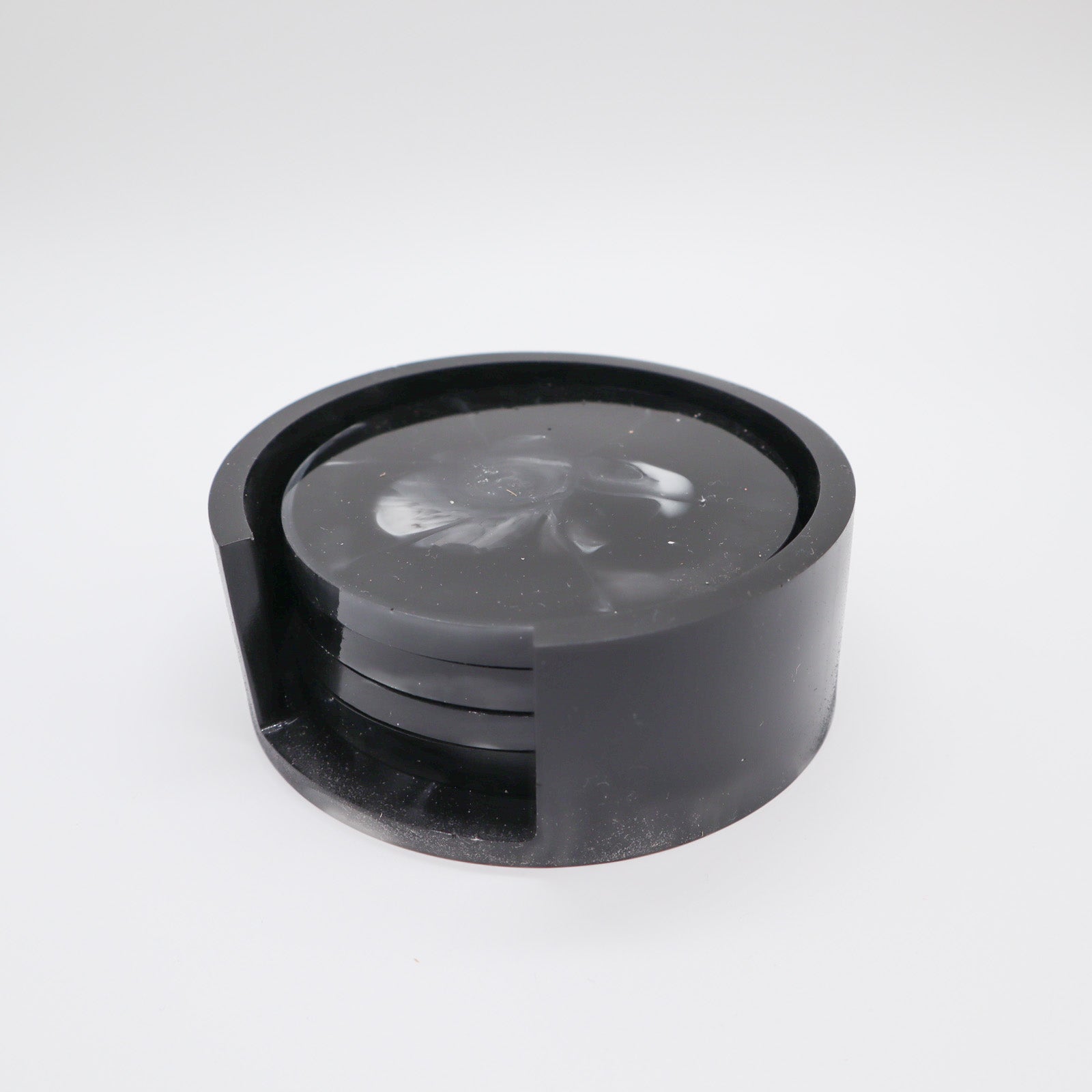 Onderzetters zwart met witte details