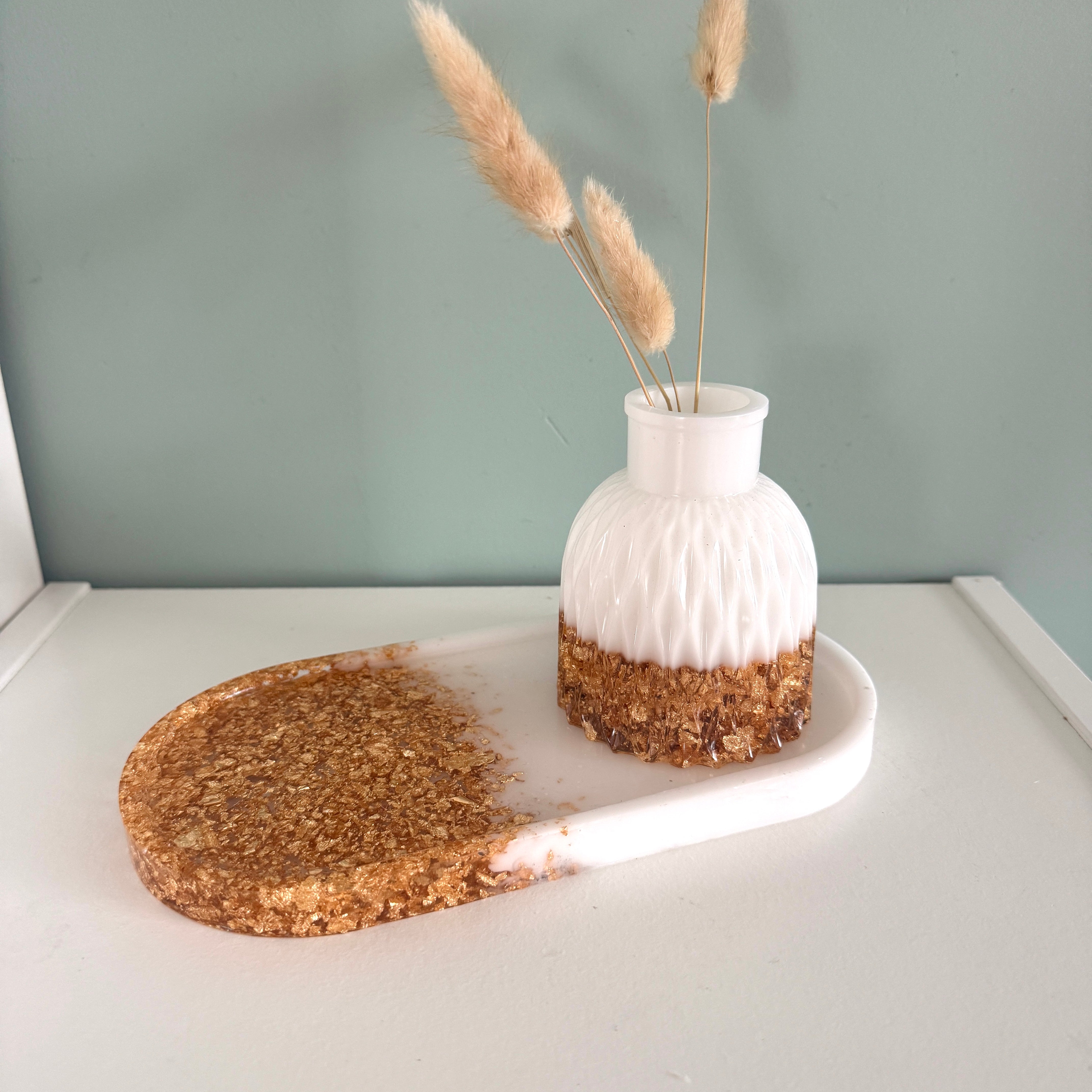 Plateau groot wit en vlokken