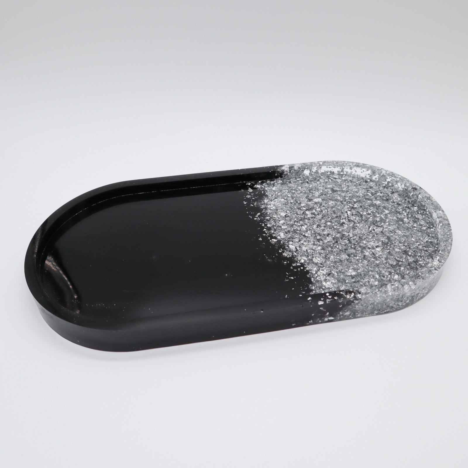 Plateau groot zwart en vlokken