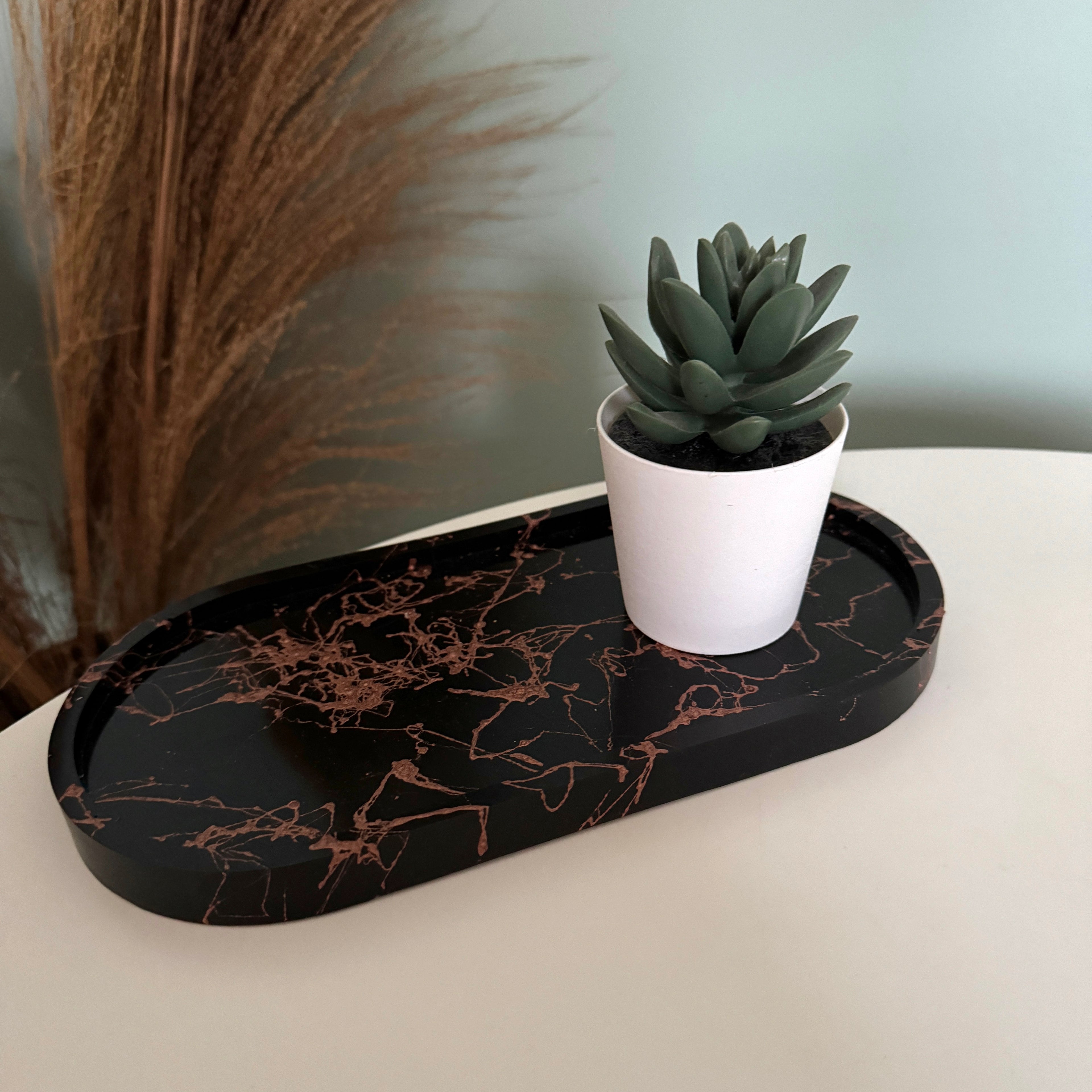 Plateau groot zwart marmer