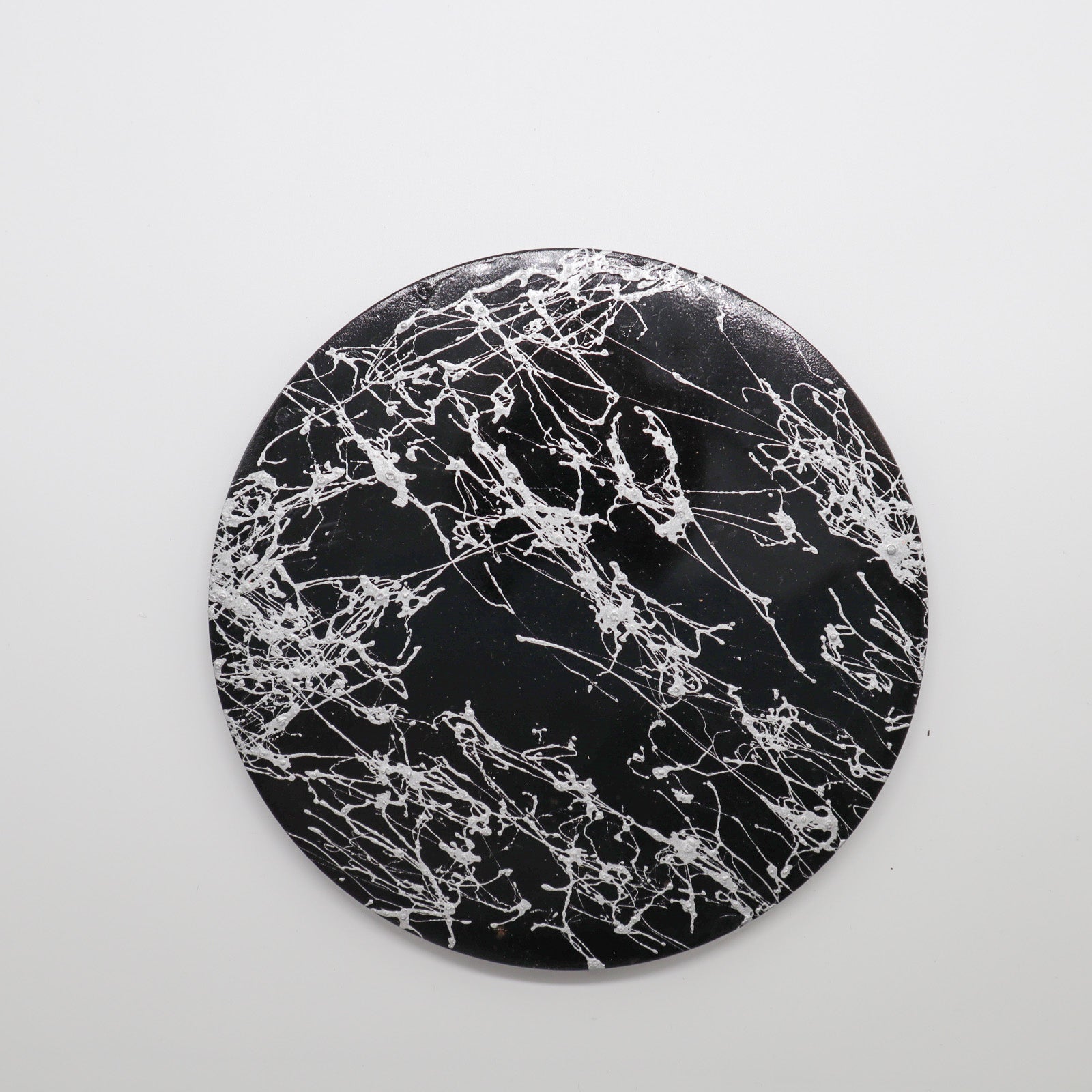 Rond plateau zwart marmer