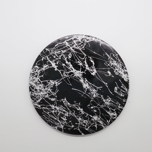 Rond plateau zwart marmer
