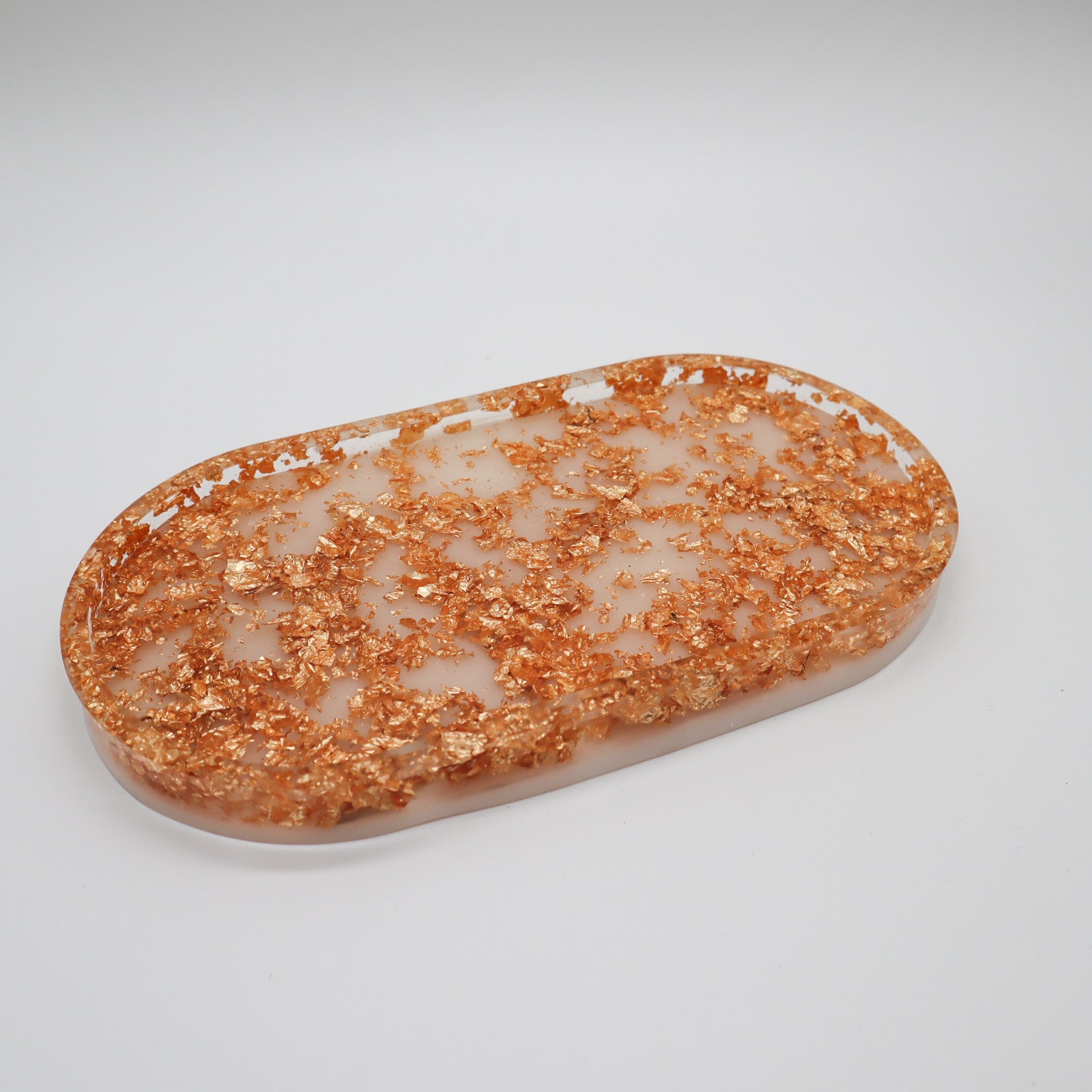 Petit plateau blanc avec paillettes d'or