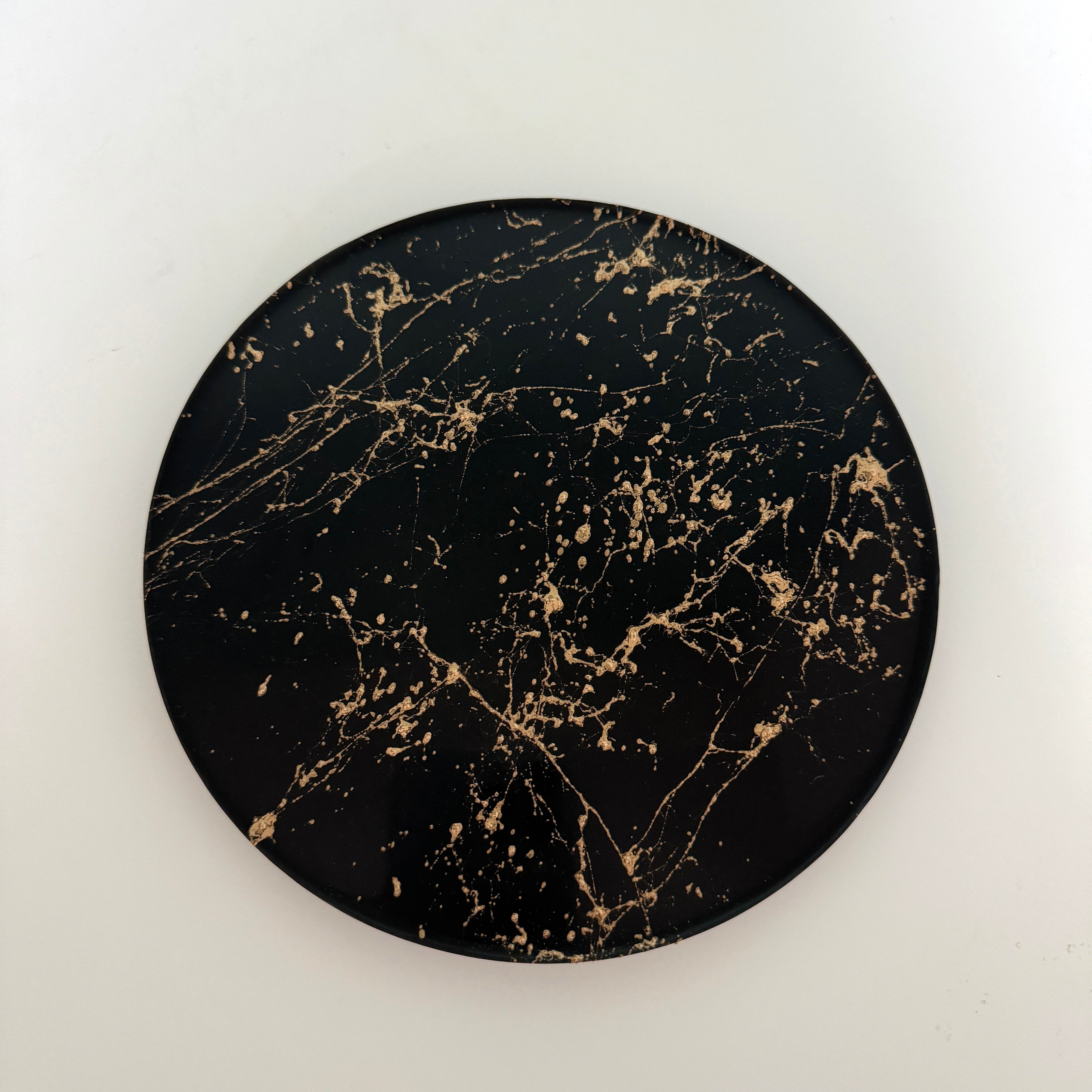 Rond plateau zwart marmer