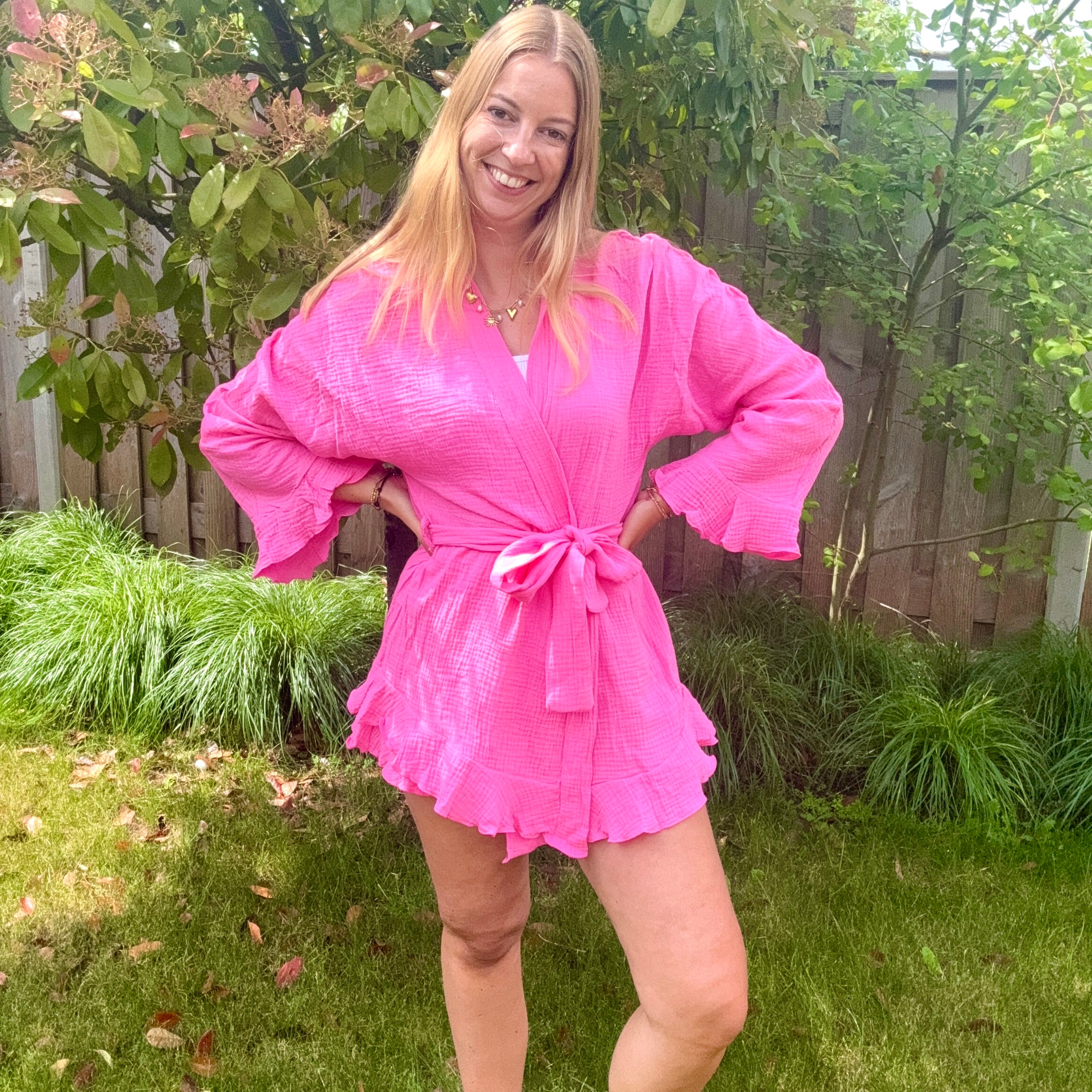 Tweedelig matchende set roze