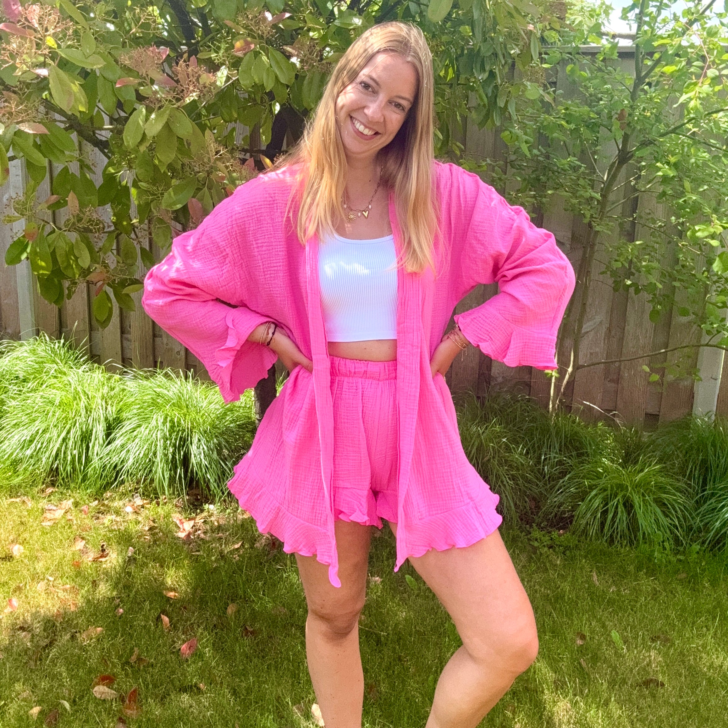 Zweiteiliges passendes Set rosa