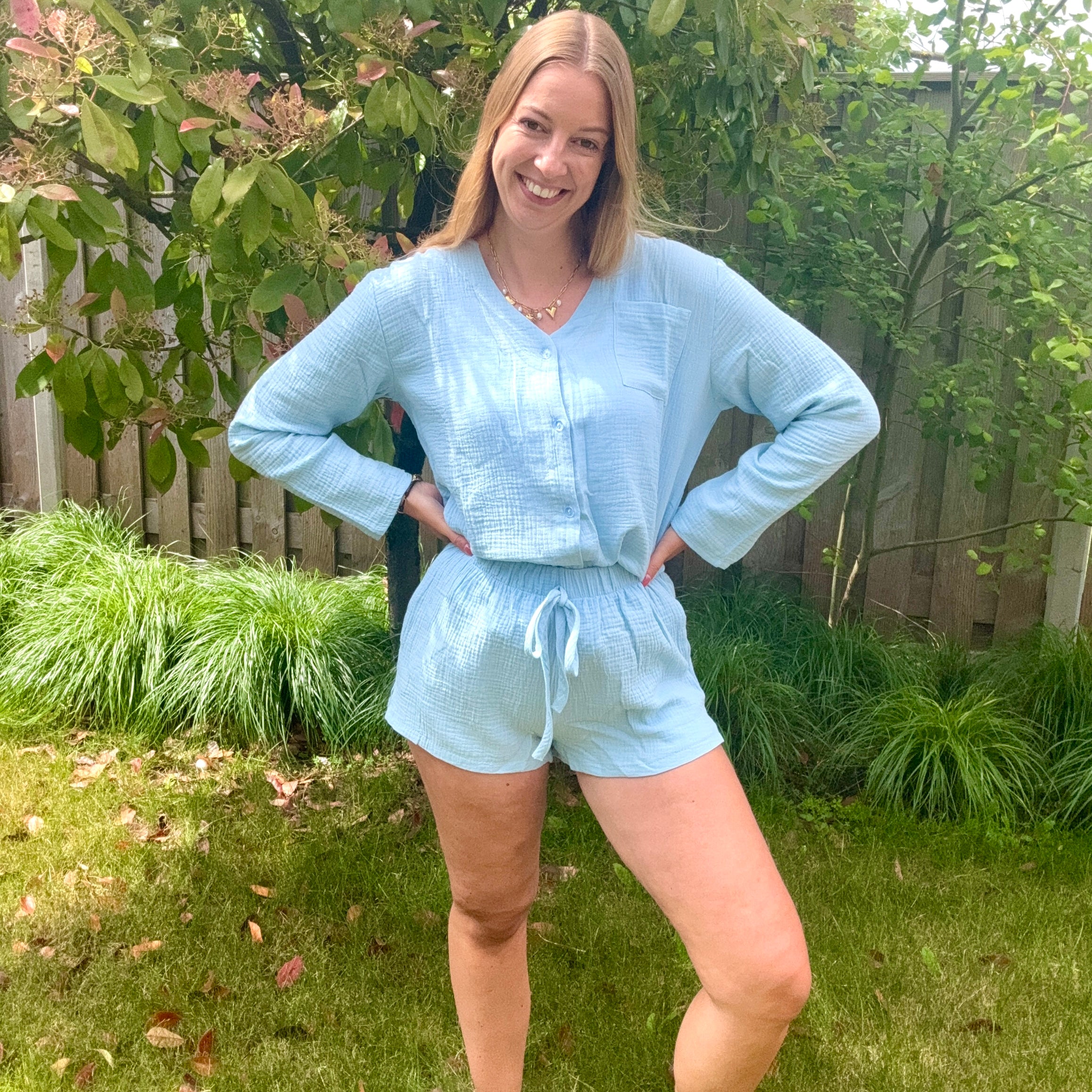 Tweedelige matchende set blauw