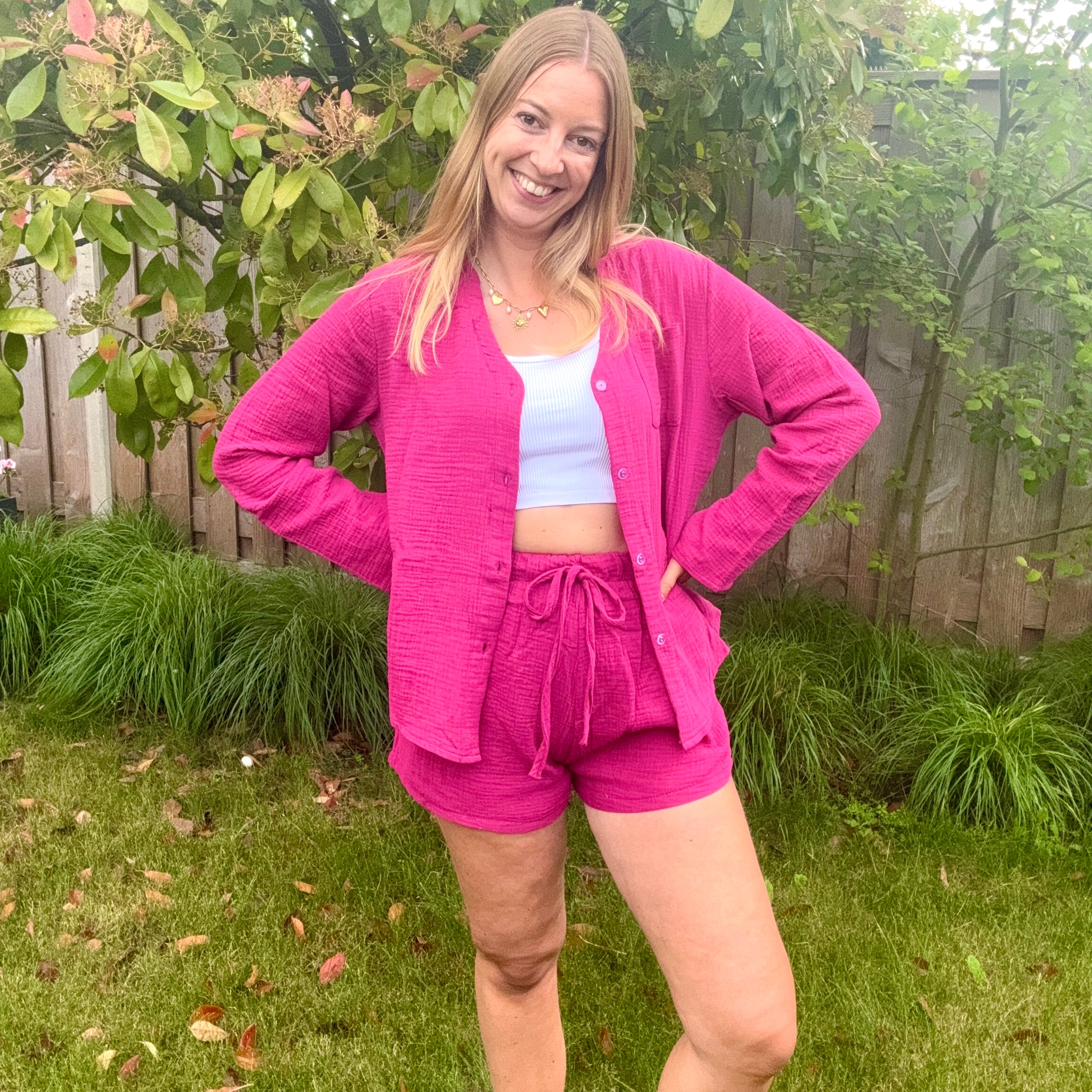 Zweiteiliges passendes Set Fuchsie