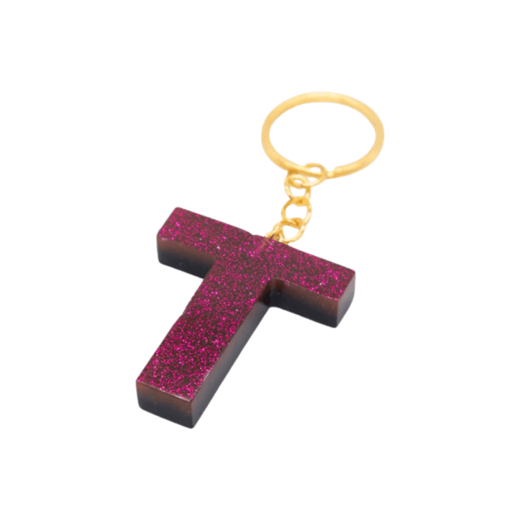 Glitterz Pink Alfabet sleutelhanger