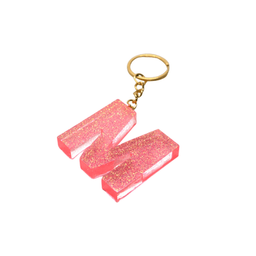 Neon roze alfabet sleutelhanger