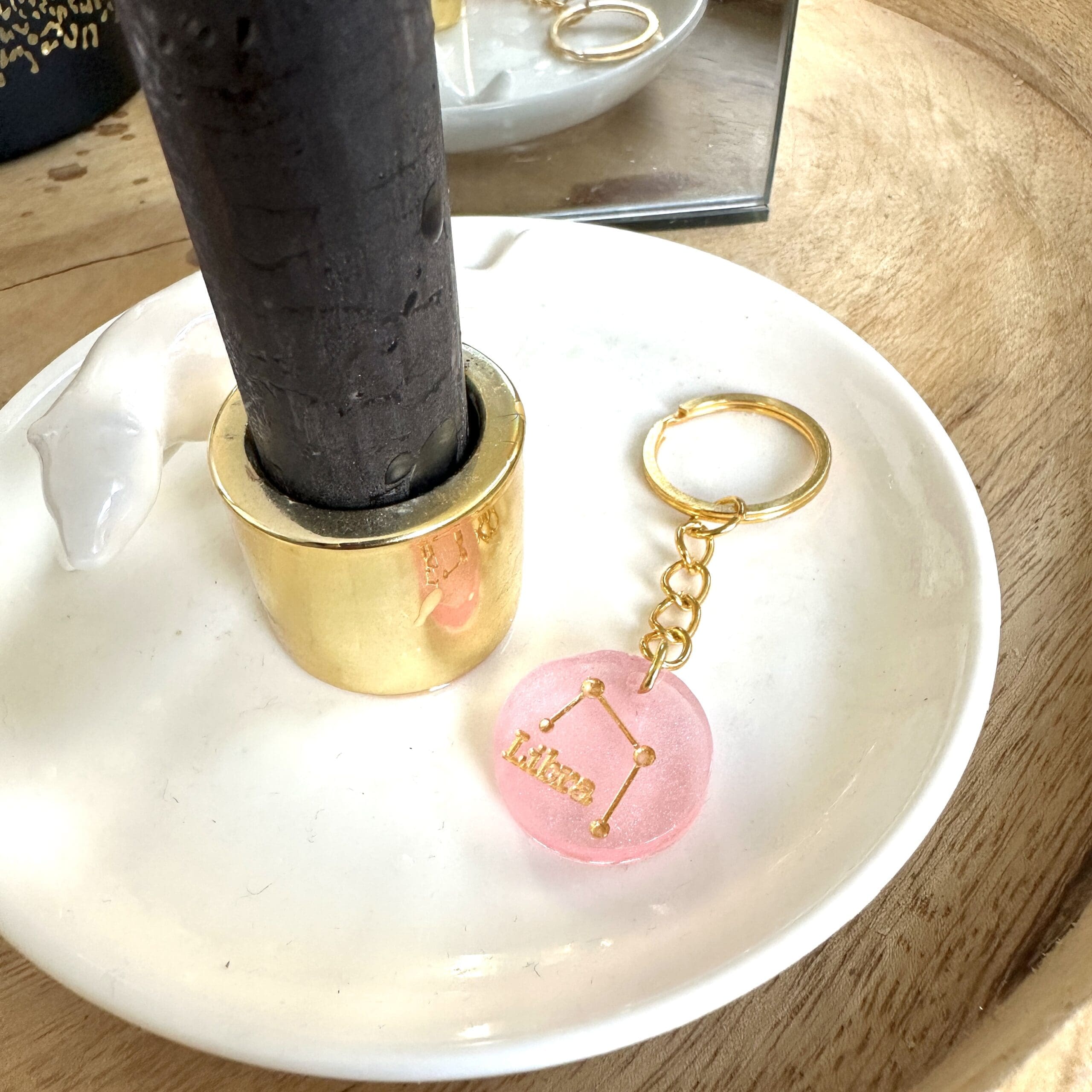 Roze sterrenbeeld sleutelhanger