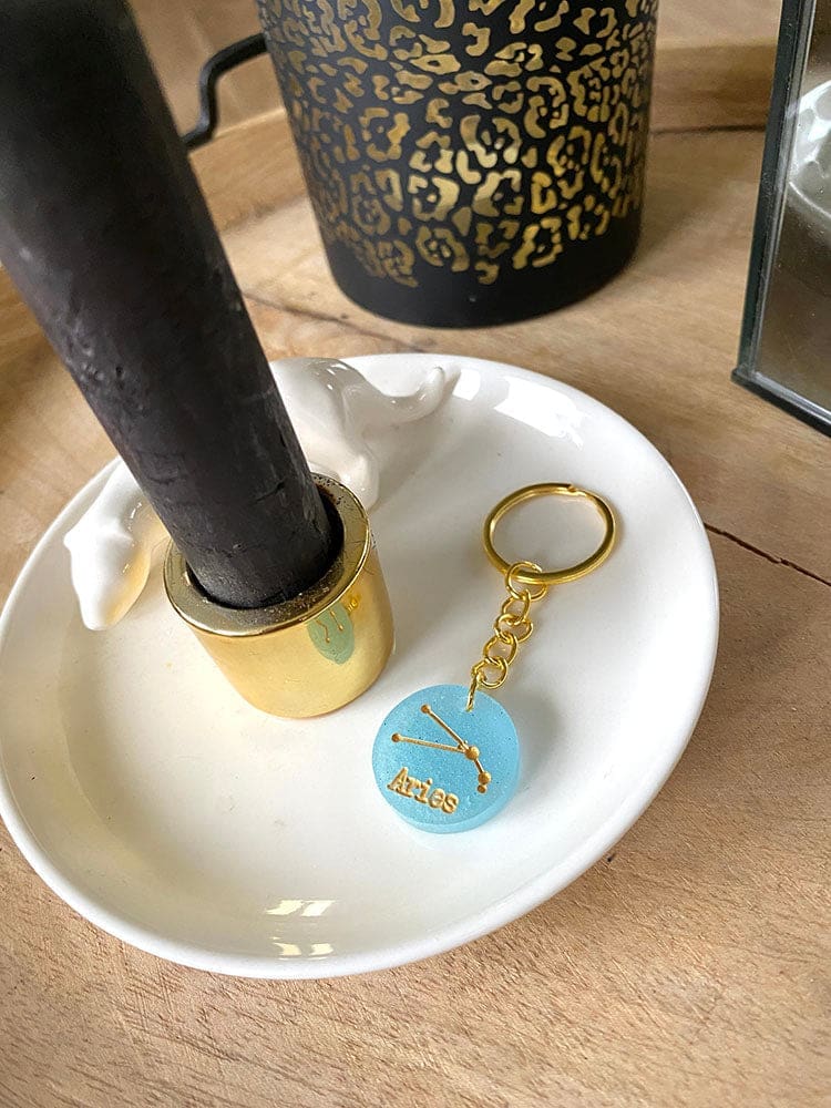 Blauer Sternzeichen-Schlüsselanhänger