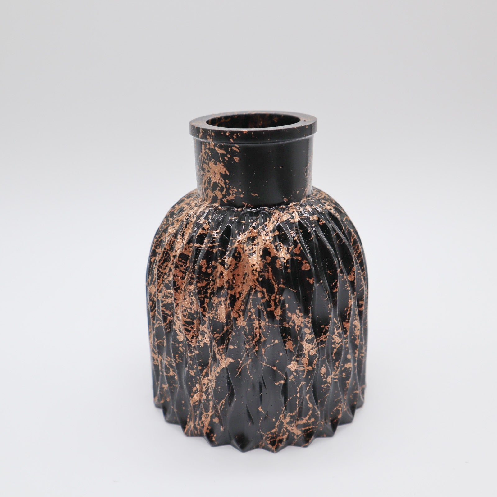 Twee decoratie vazen zwart marmer look