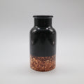 Vaasje klein zwart met vlokken