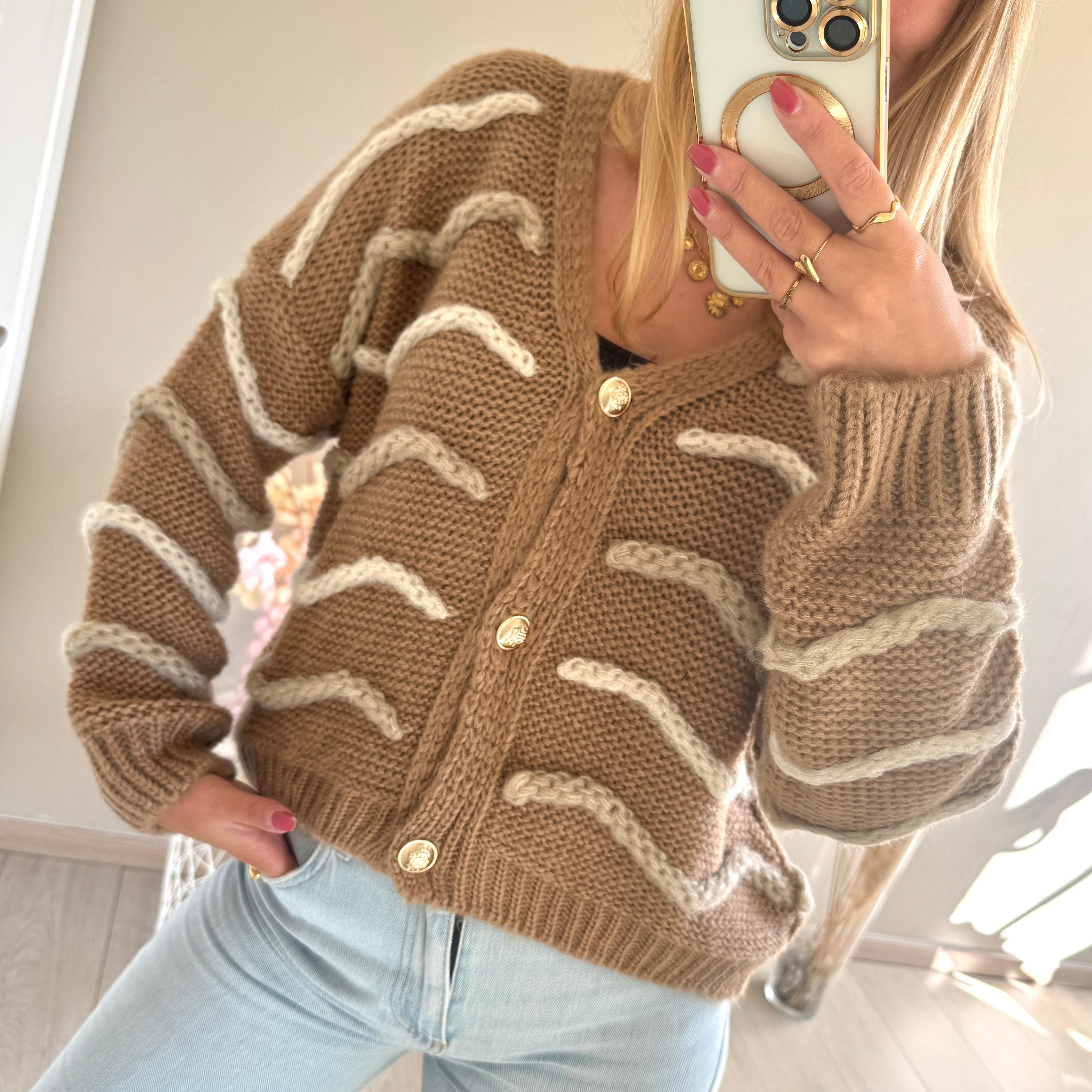 Vest met kabelpatroon