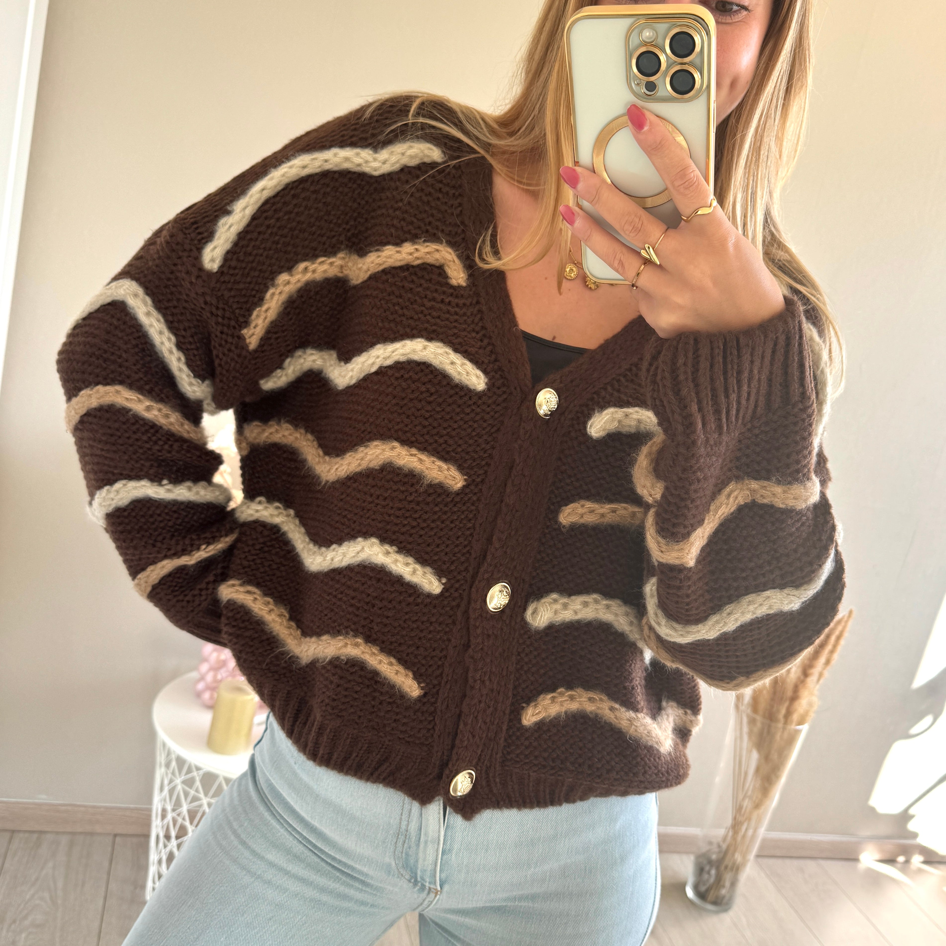 Vest met kabelpatroon