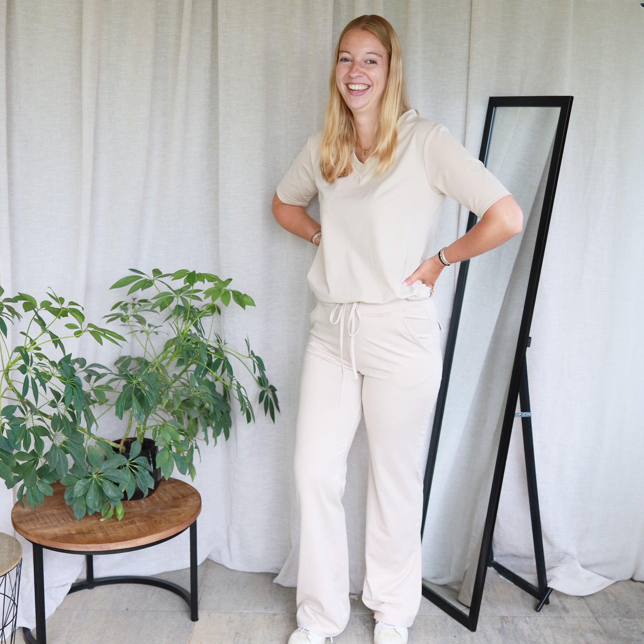 Reisestoffhose beige