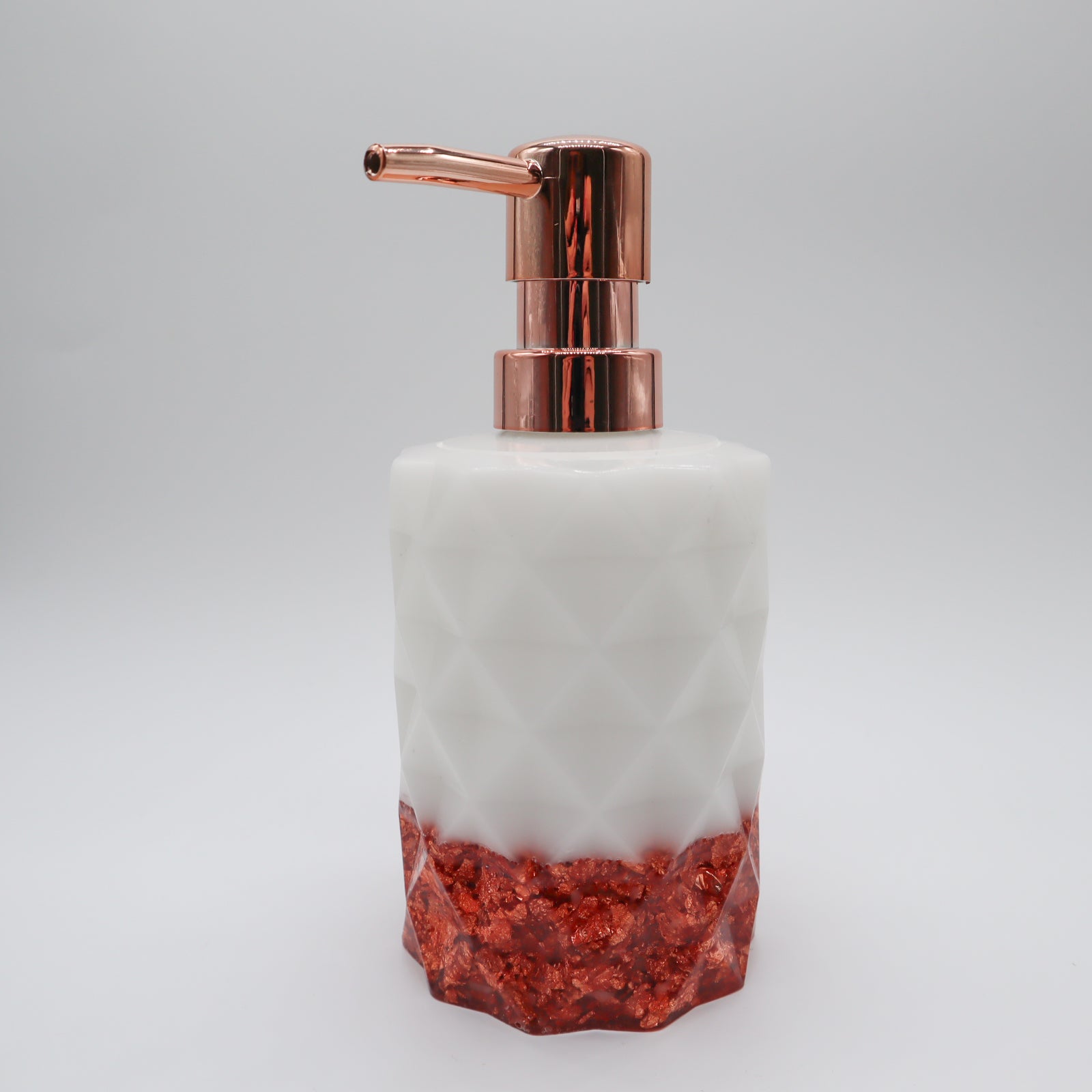 Wit met vlokken zeepdispenser